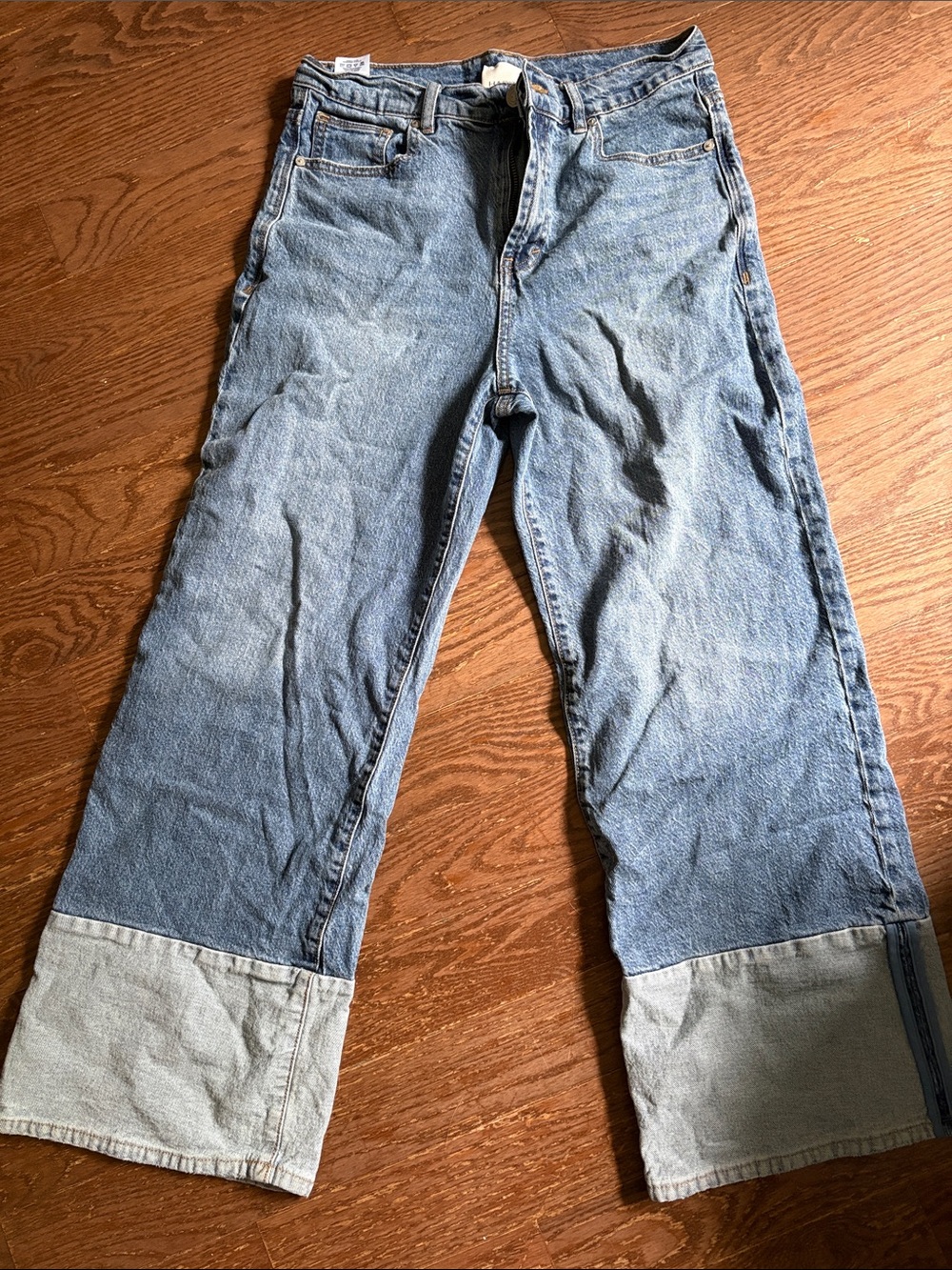 Habitual Women's Light Blue Two-Tone Ankle Jeans